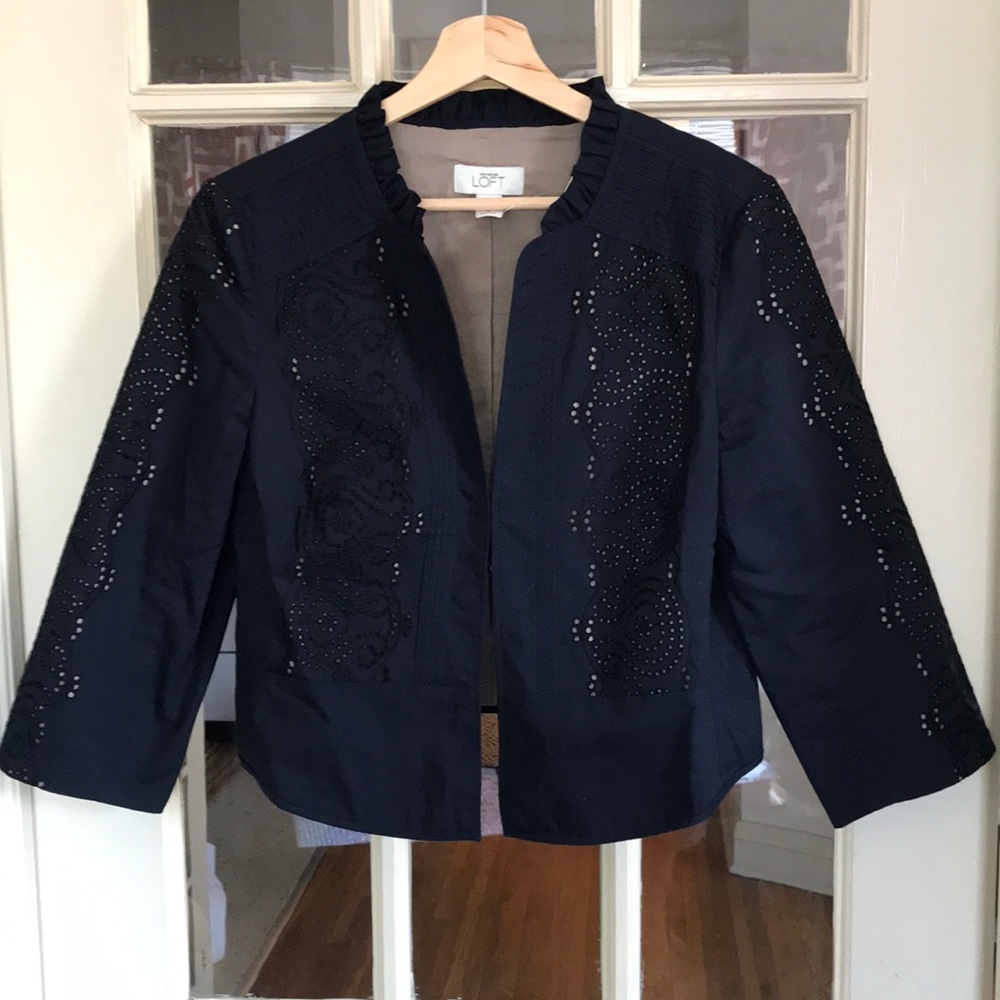 NWT Loft Cropped Eyelet Jacket Sz 8